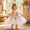 Toddler Floral Princess Dress for Birthdays & Flower Girl Events | KLFFLGID