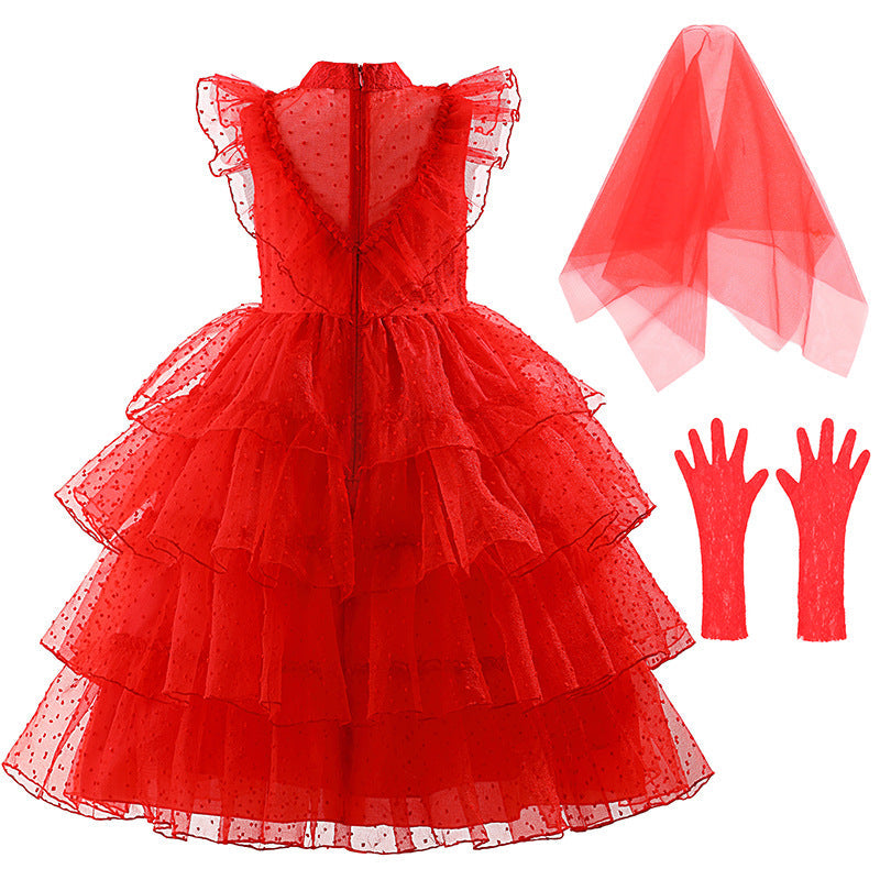 Children s Clothing 3 12 Years Old Halloween Cosplay Red Wedding Dress children-s-clothing-3-12-years-old-halloween-cosplay-red-wedding-dress
